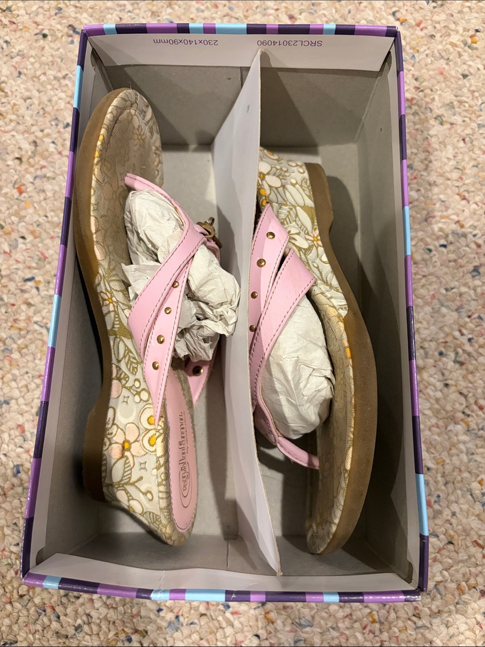 Girls' Pink Floral Slip-On Sandals
